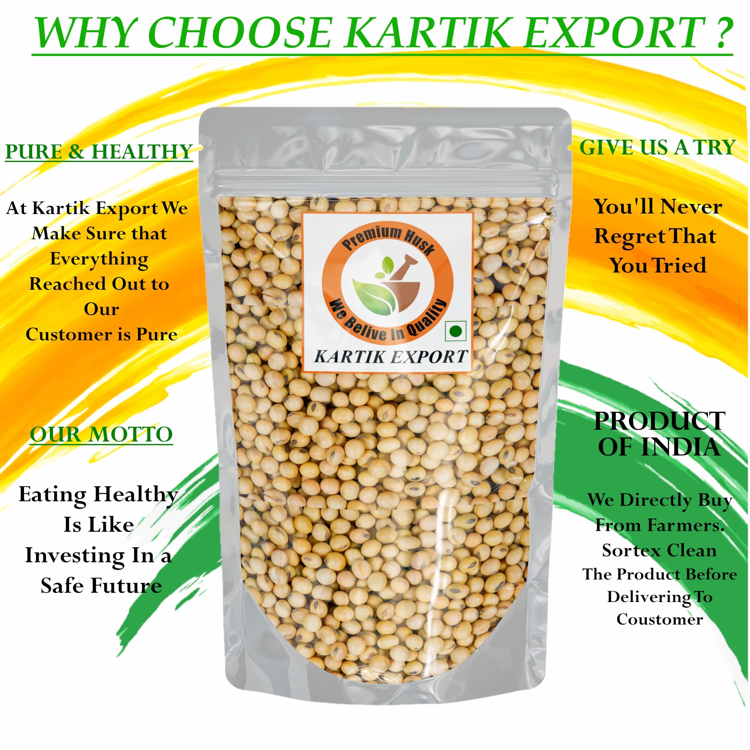 Kartik Export Kartik Export Soya Bean Seeds | Soyabean Dana | High Protein & Natural (Pack of 2X 1kg), 2KG