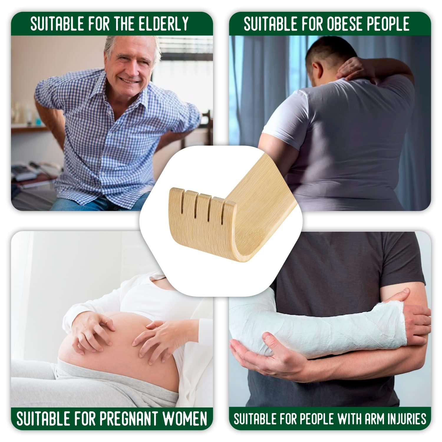 Renook Renook Bamboo Wooden Back Scratchers, 17in, Pack of 5, Best for Pregnant Women and People Who Need Longer Hands, Provide Instant Relief from Itching