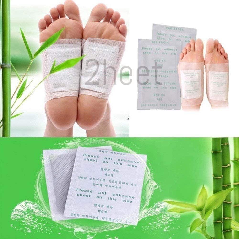 2heet HEET Health Care System Cleansing Detox Foot Pads Detox Foot Patches, Pain Free Foot Pads for Stress Relief Sleep - Set Of 20 (Free Size, White)