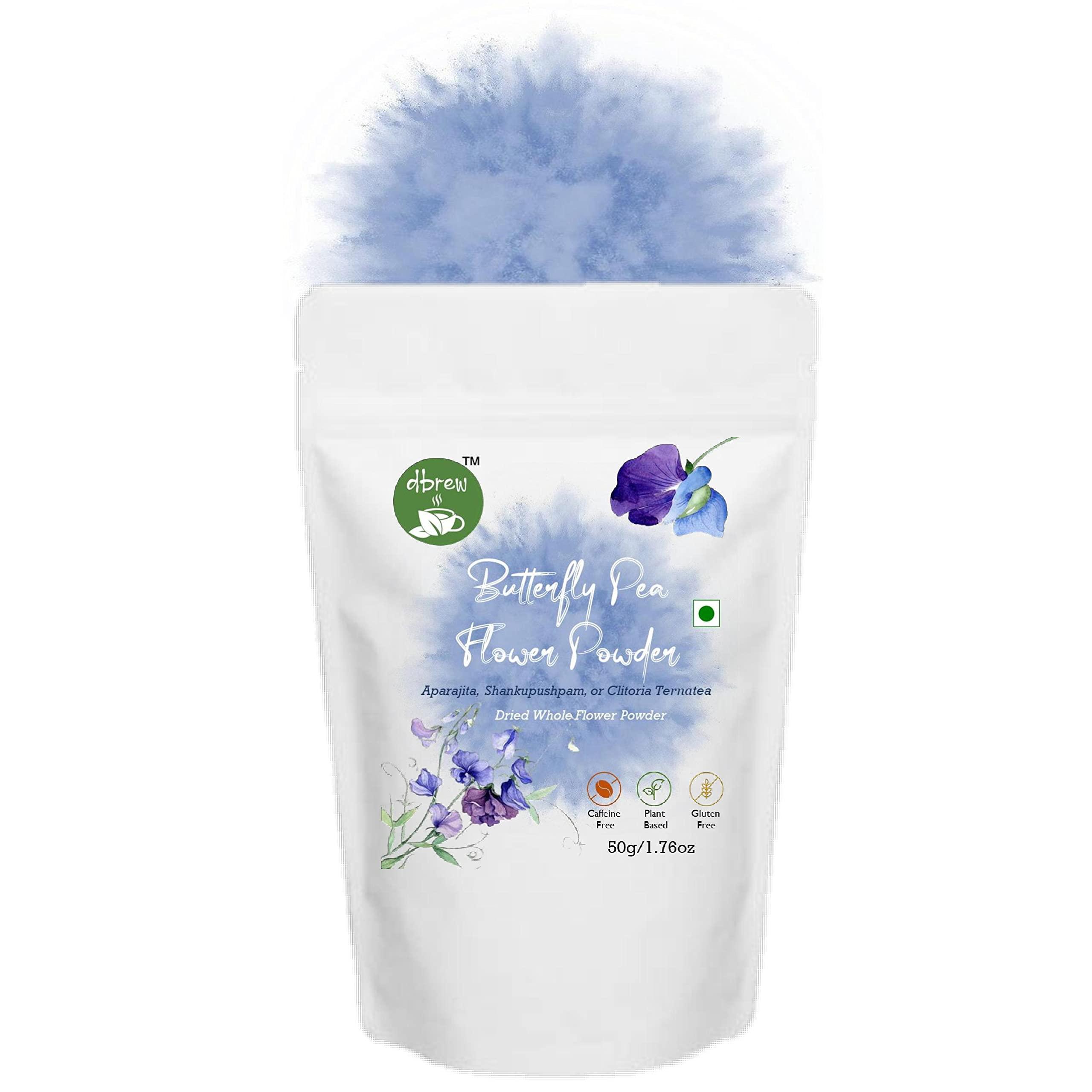 dbrew dbrew Blue Matcha 50g | Butterfly Pea Powder | 50G | 100 Cups | Superfood | Blue Latte | Caffeine Free, 50 Gm