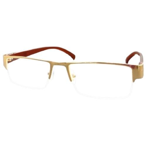 JOY COLOURS JOY COLOURS Half Rim Reading Glasses For Men And Women Power +1.00 +1.25 +1.50 +1.75 +2.00 +2.25 +2.50 +2.75 +3.00 With Smart Carry Box (+ 1.75, Golden)