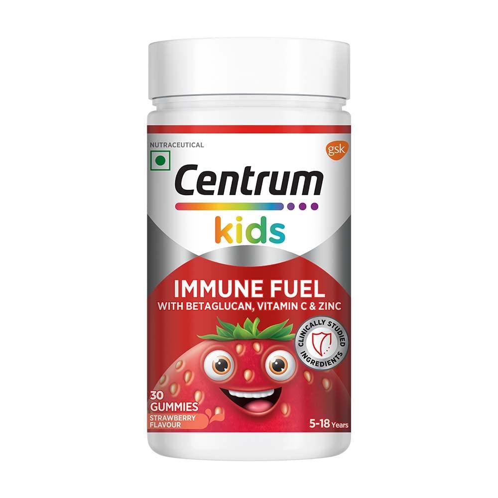 Centrum Centrum Kids Immune Fuel - 30 Gummies | Betaglucan (100% Veg) & Men, Multivitamin with Grape seed extract (Veg) 50s