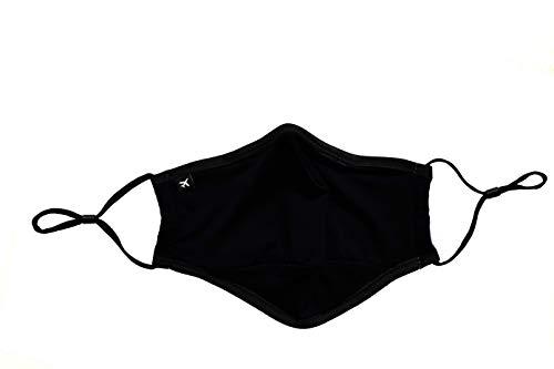 NxTSTOP Apparel NxTSTOP TRAVLEISURE ADJUSTABLE, REUSABLE, WASHABLE FACE MASK - ADULT / COTTON / BLACK, Black, 1 Count (Pack of 1)