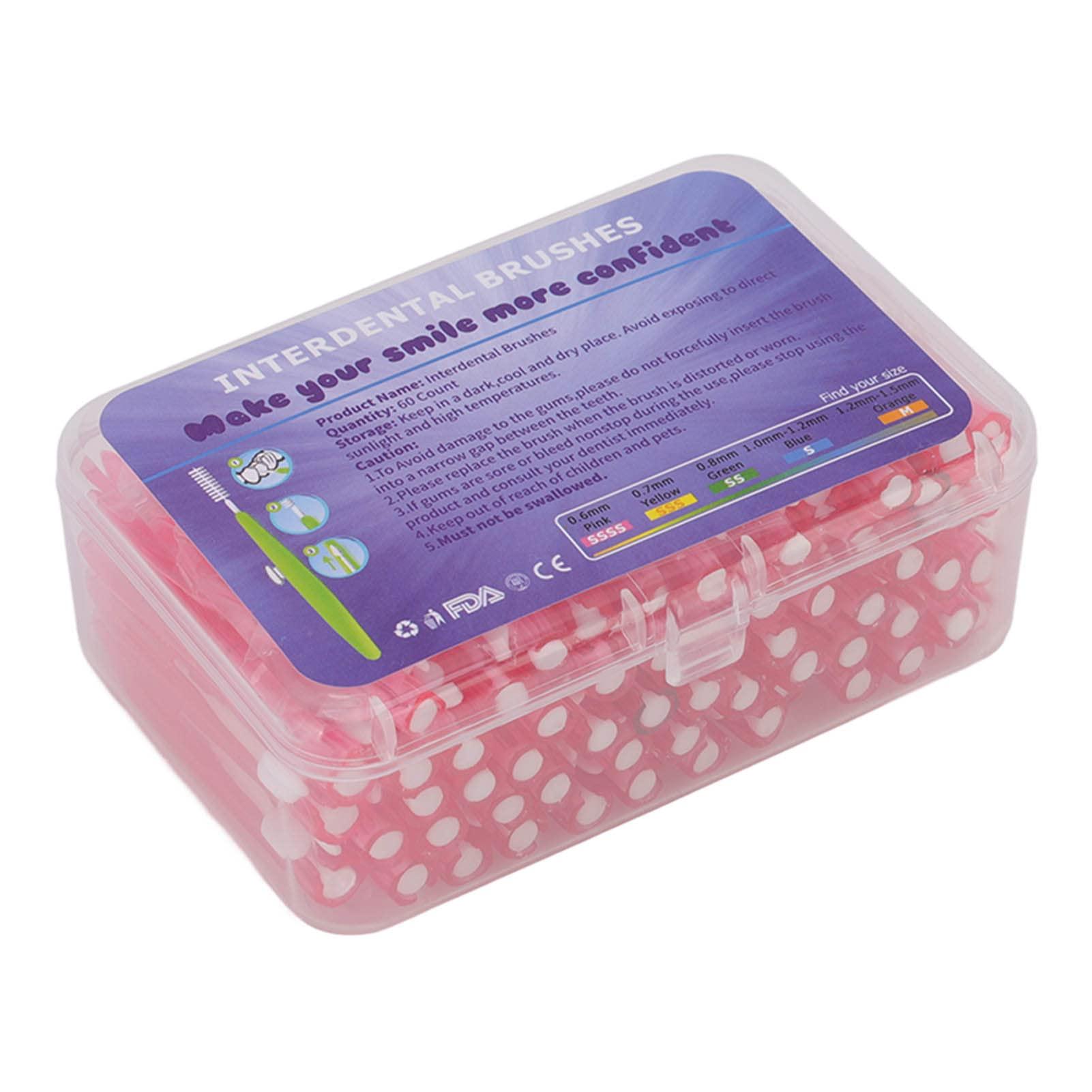 FAYY Interdental Brush, 60Pcs Braces Cleaner for Orthodontic Care for Children (Pink)