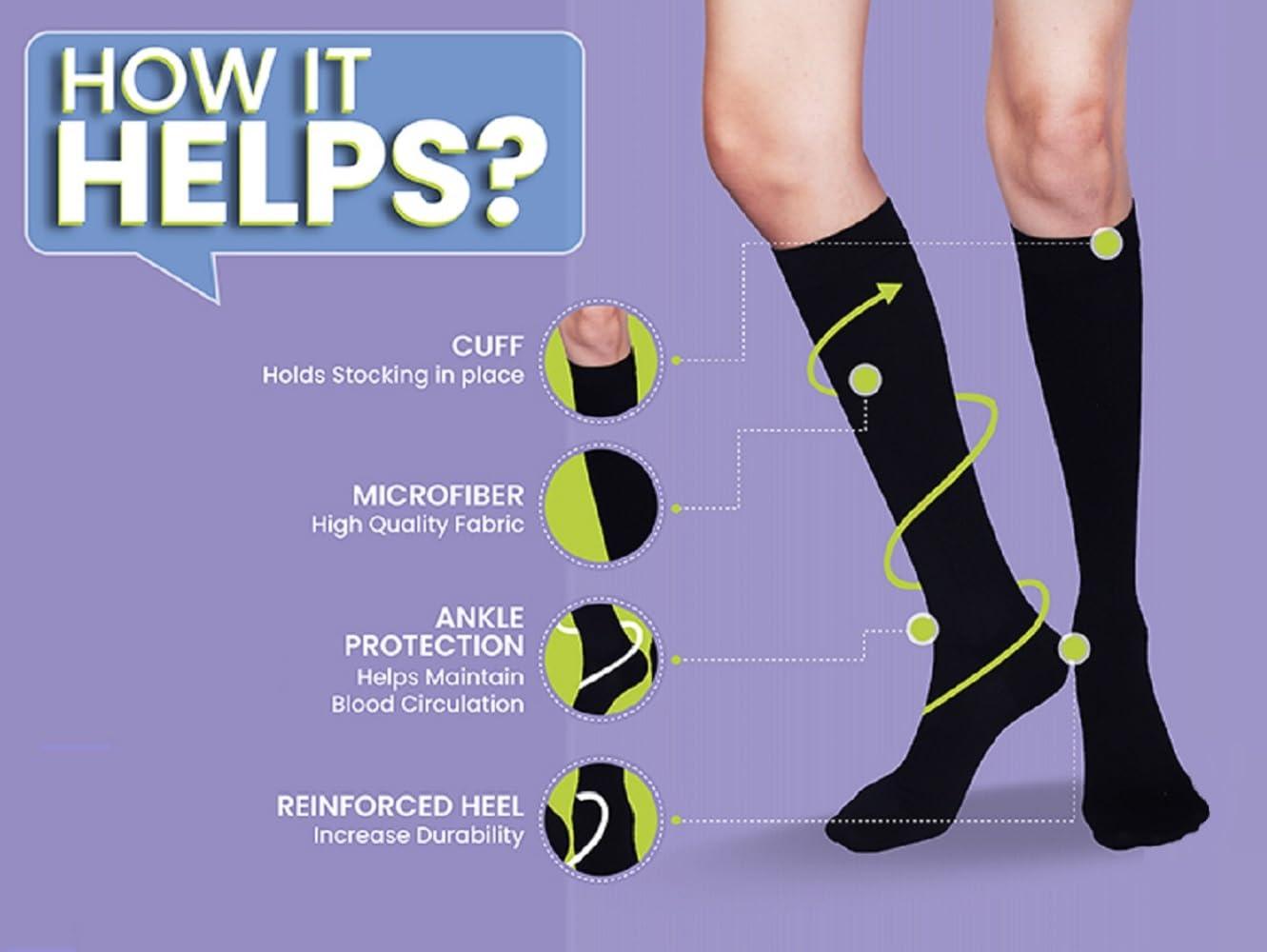 Aktive Support Aktive Support Medical Grade Travel Flight Socks | Graduated Compression 18-21 mmHg at Ankle | Relieves Tired and Aching Legs, Pain and Swellings (Medium)