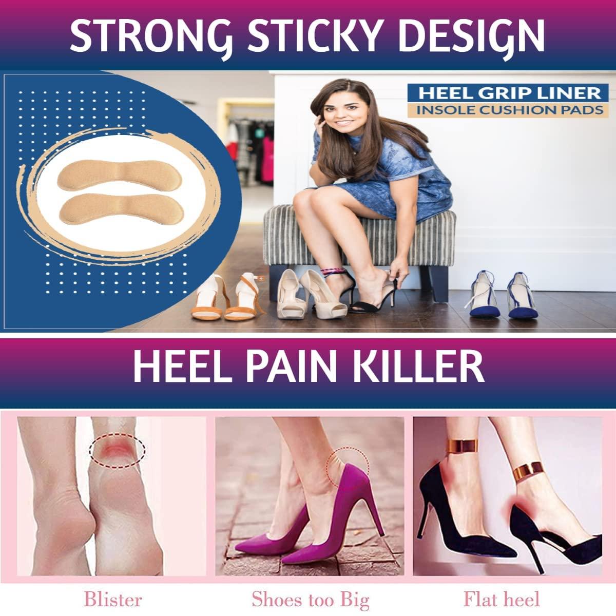 FEXMY FEXMY Silicone Shoe Bite Protector Heel Protector Socks Moisturizing Socks for Foot-Care | Heel Cushion Inserts Liners Shoe Tape (1xPair Back Tape+1xPair Heel Pad)