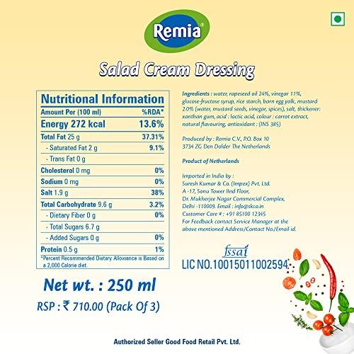 Remia Remia Blue Cheese + Garlic + Salad Cream, White, Purple & Green, 250 g, Pack of 3