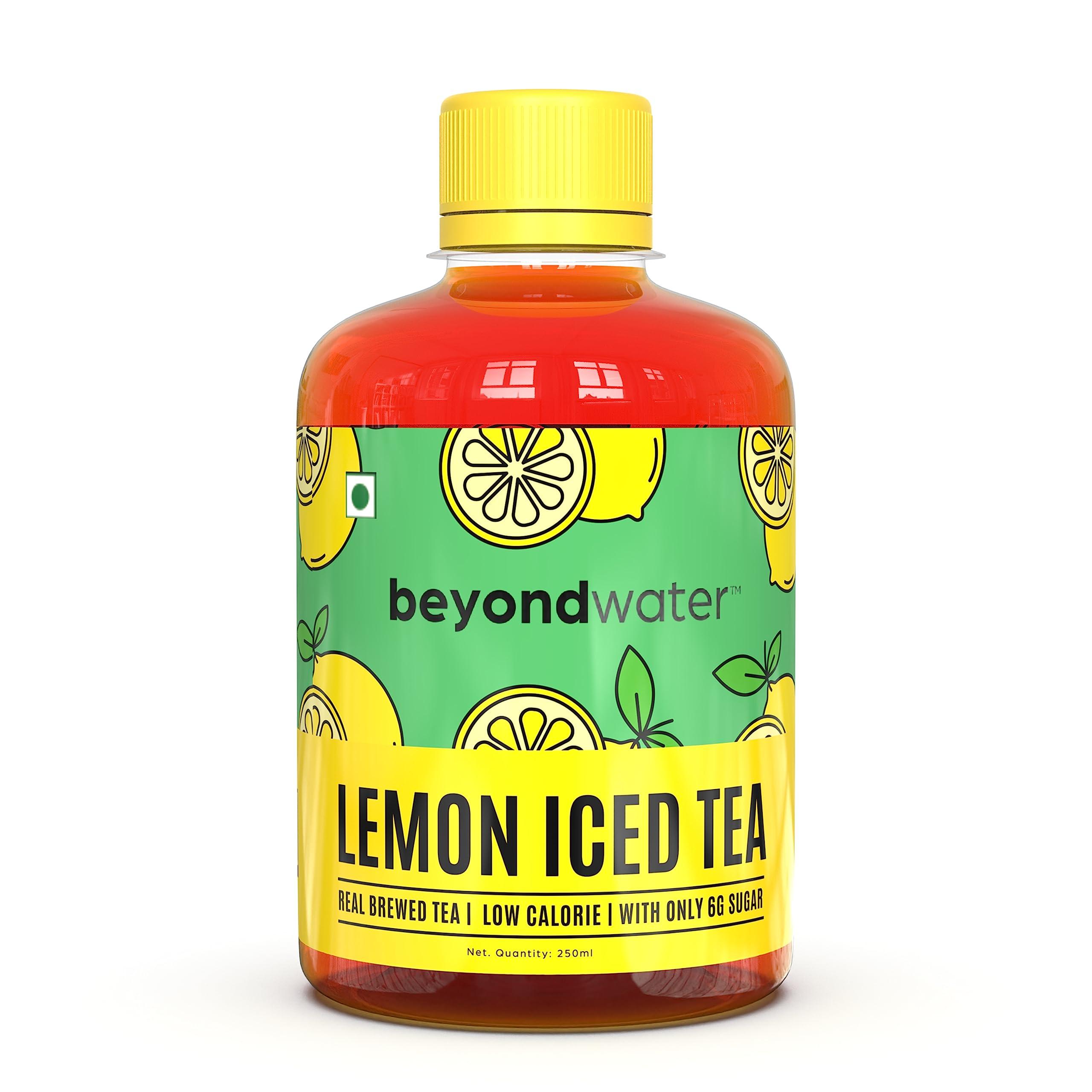 BEYOND WATER Beyond Water Lemon Iced Tea Low-Calorie Ready To Drink Real Brewed Tea with Low sugar 250 ml (Pack of 6)