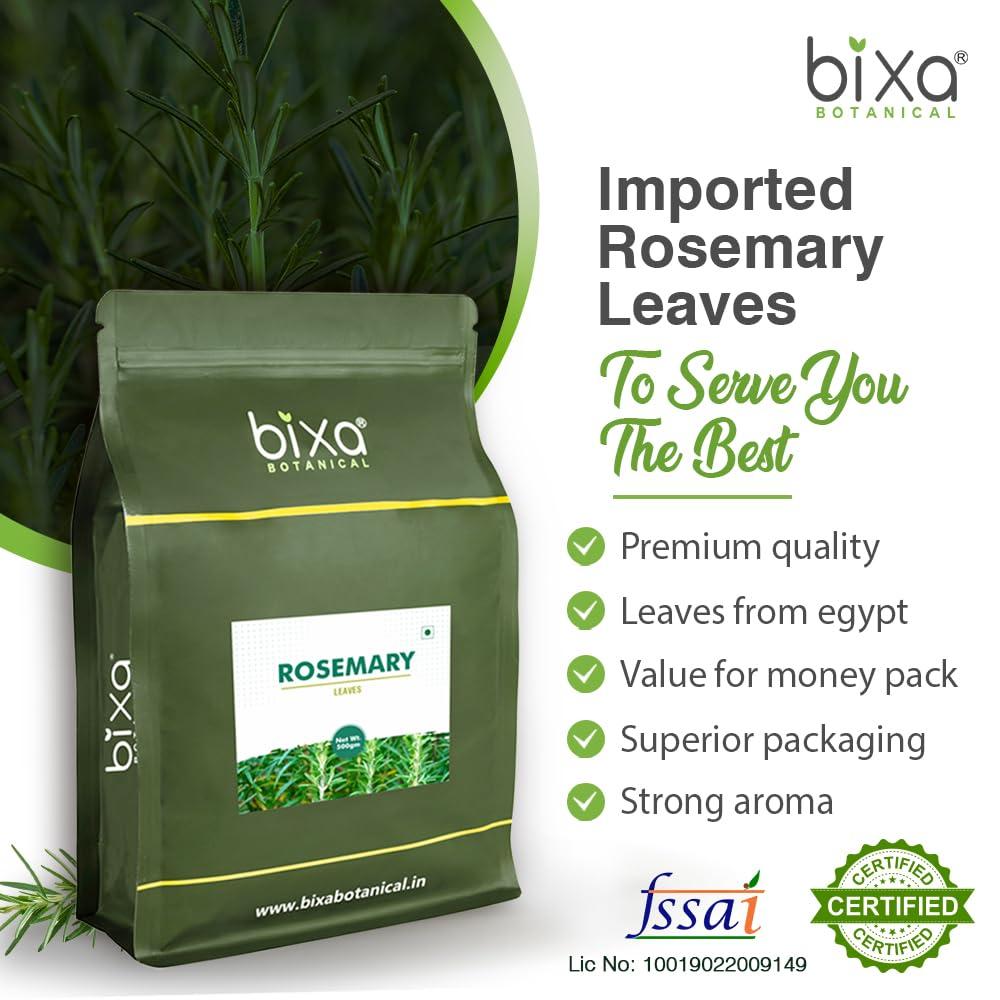 Bixa Botanical Rosemary Leaves 500gm | Top Grade Leaves From Egypt | For Seasoning, Tea & Hair | | Supports Hair Growth By Bixa Botanical | Pasta Soups Salad Chicken Herbs Tea