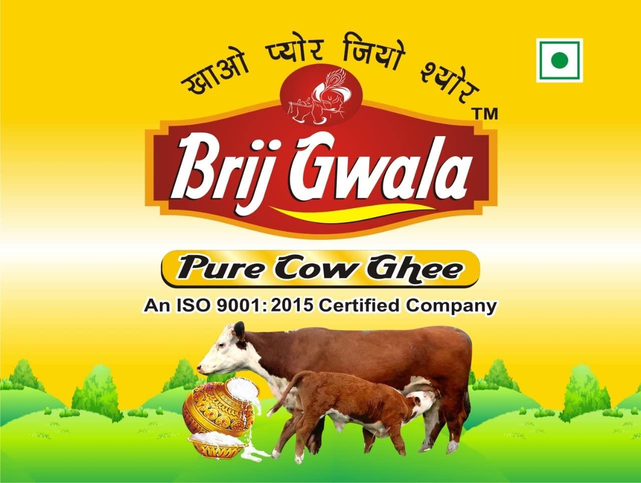 BRIJ GWALA Brij Gwala Pure Cow Desi Ghee || Made Traditionally from Curd ||Pure Cow Ghee for Better Digestion and Immunity 200Ml pack of-2