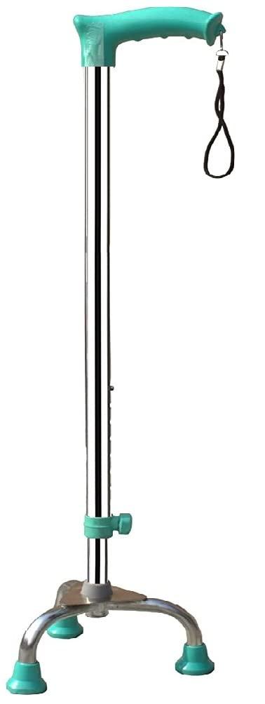 MUBBA MUBBA 3 Leg Walking Sticks Height Adjustable Tripod Canes Chrome (Green)