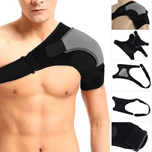 TIMA TIMA Shoulder Support Double Lock Neoprene Adjustable Stretch Strap Brace Support Medical Posture Compression Shoulder Pad, Black & Grey, Universal, 1 Unit