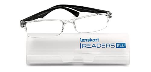 LENSKART BLU Lenskart READERS | Transparent Rectangular Half Rim Reading Eyeglasses | For Men & Women | For 1.25 Power | LR E13968