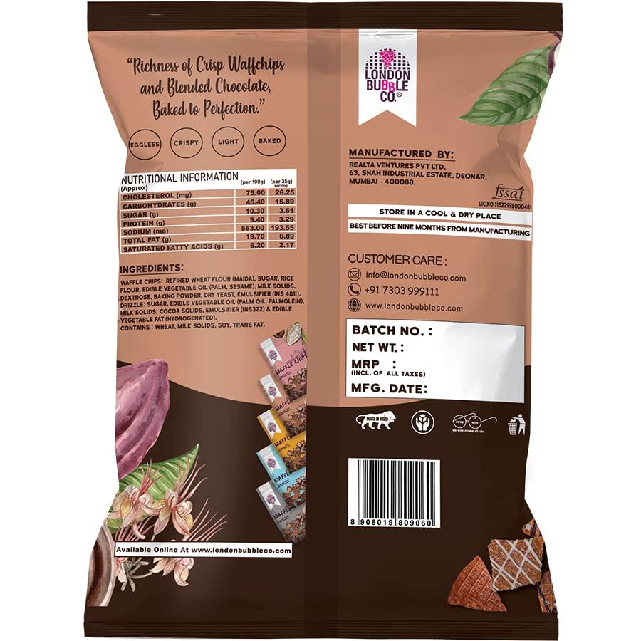 London Bubble Co London Bubble Co - Waffle Chips - Chocolate - Combo - Pack Of 3-35gms