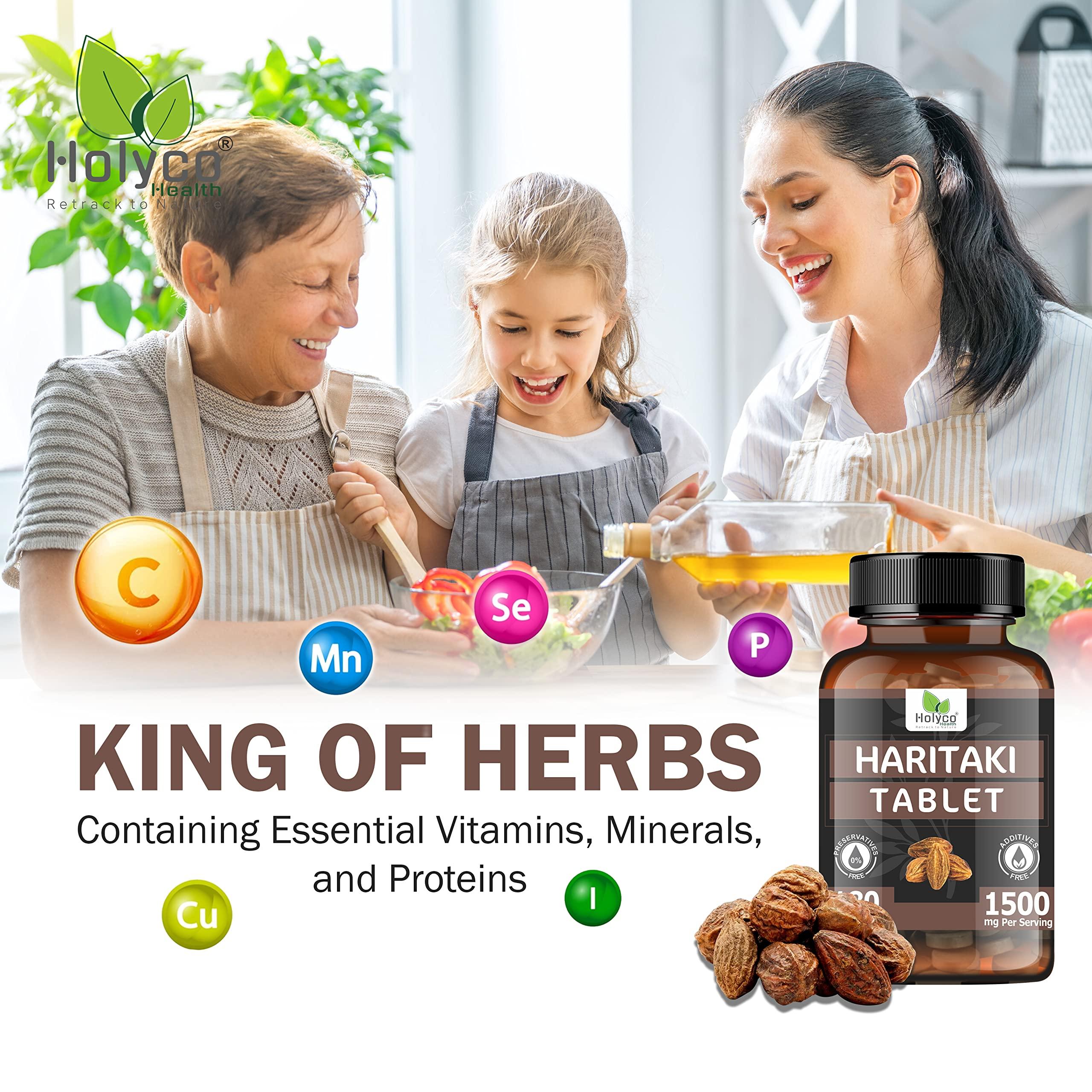 HOLYCO HEALTH - RETRACK TO NATURE Haritaki Tablet -180 Tablets (Pack of 2) | Known as Harde, Harad, Kadukkai, Himaj tablets | Natural, No Additives and Preservatives