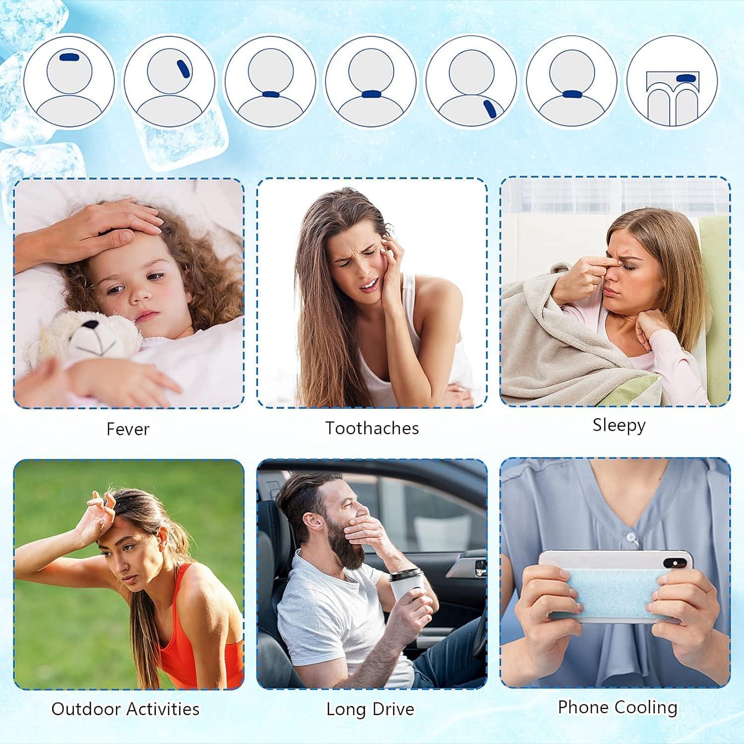 GARIHC ENTERPRISE GARIHC ENTERPRISE 10Pcs Cooling Forehead Strips Cooling Gel Sheet For Relieve Headache,Toothache Pain,Drowsiness,Fatigue,Refreshing,Sunstroke,Fever Cooling Gel Patches,For Kids,Men&Women(Blue)