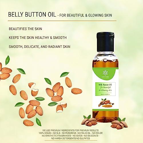 NATUUR NATUUR - Belly Button Oil - 50ml | Beautiful & Glowing Skin | Natural Ingredients | Suitable for All Skin Types | Brightens Skin | Provides Natural Glow| Safe & Gentle Skincare, Vegan and plant based