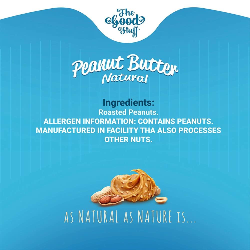 The Good Stuff The Good Stuff All Natural Peanut Butter Crunchy | Unsweetened, Protein Rich, No added Salt, Vegan, Gluten Free | Pack of 1-1kg