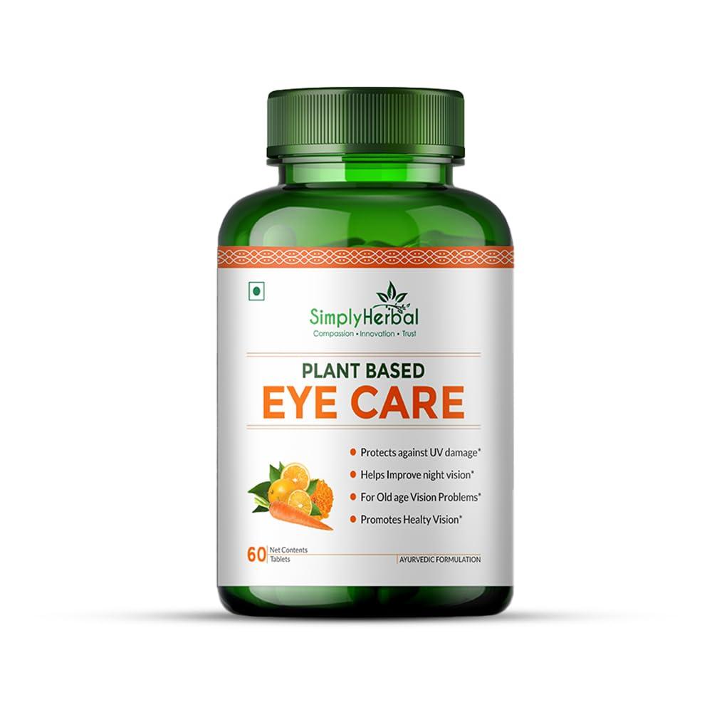 Simply Herbal Simply Herbal Plant Based Eye Care Tablets for Healthy Eyes | Protects from Blue Light & Improves Nigh Vision for Men & Women (60 Tablets)