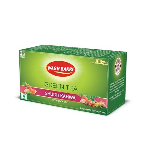 Wagh Bakri Wagh Bakri Green Tea Shudh Kahwa Tea Bag, 25 Tea Bag*2.5G, 62.5 Grams