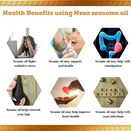 NESA Nesa Sesame Oil Cold Pressed/ Gingelly Oil - Wood Pressed - Sesame Oil for Cooking 1l
