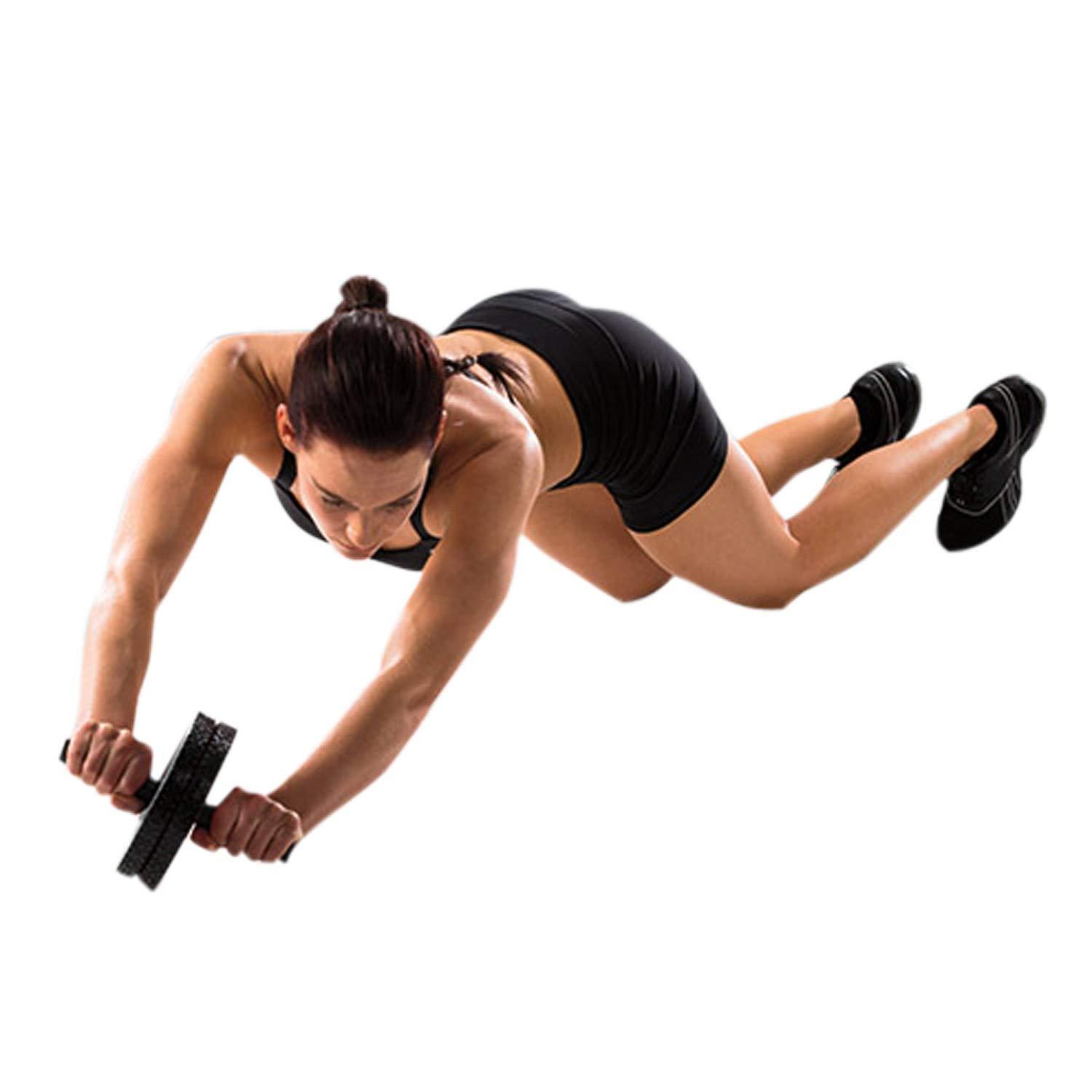 CPEX CPEX Portable 2 Wheel Comfortable Non-Slip Steel/Plastic Handles Abdominal Exercise Roller Exercise Tool Fitness Equipment with Pad