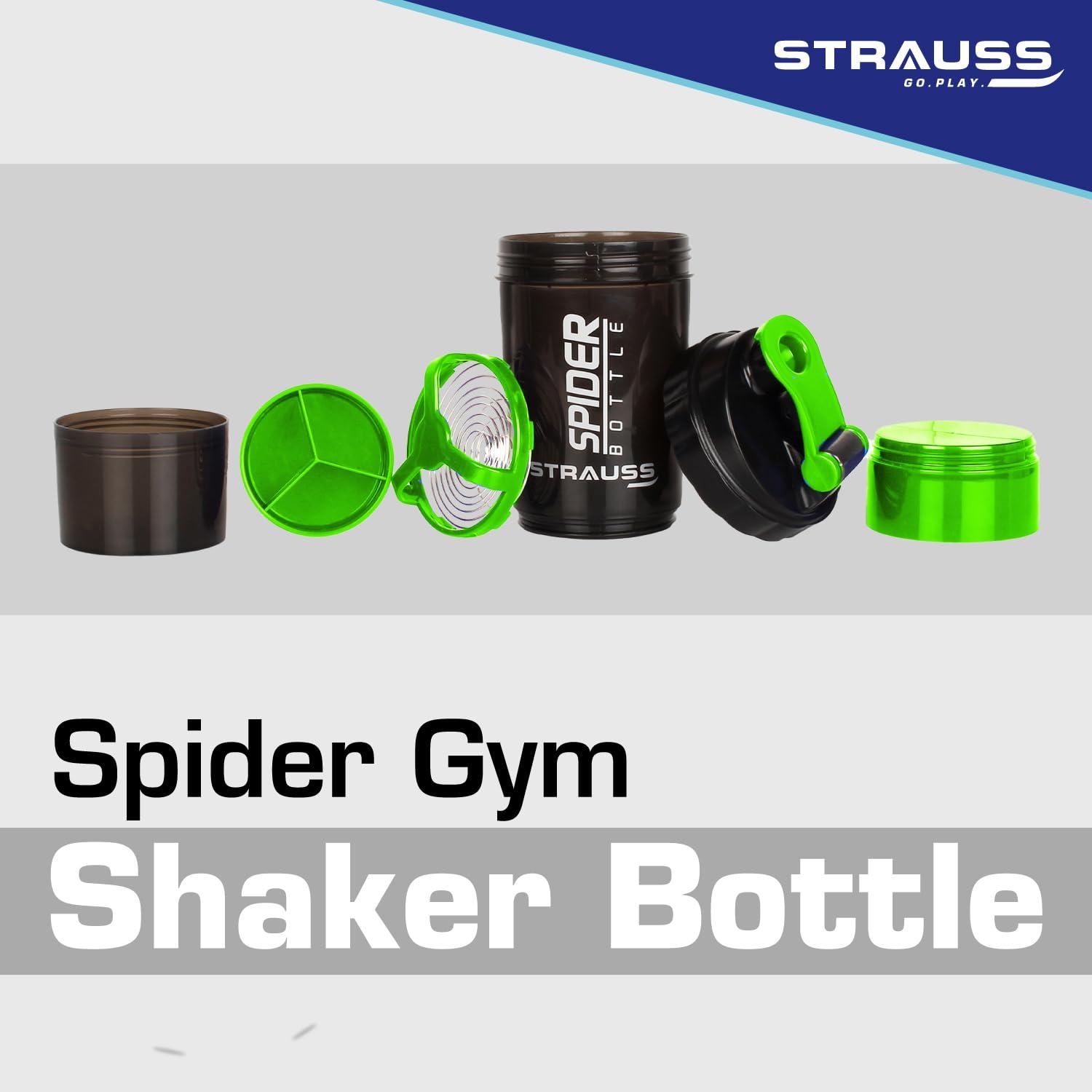 STRAUSS Strauss Spider Shaker Bottle 500 ml, (Green)