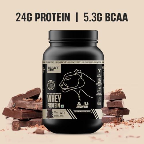BEASTLIFE BEASTLIFE Whey Protein Powder concentrate With Ultrasorb Tech 24G Protein,5.3G Bcaa,Sports Nutrition|High Absorbtion Fuels Muscle|Speed Recovery For Men & Women(COMBO, Rich Chocolate)