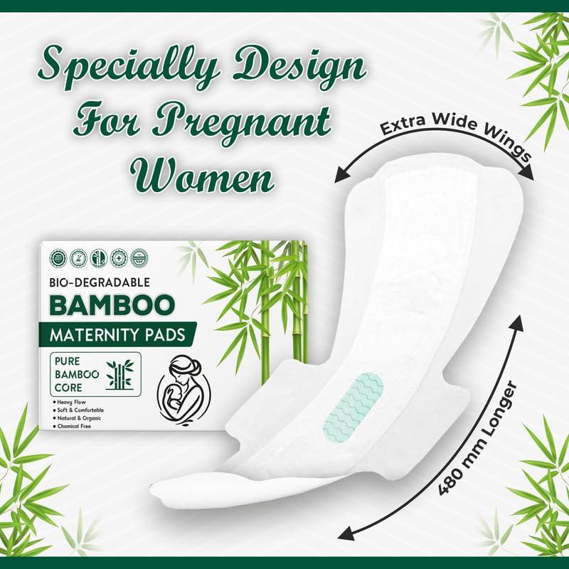 ARGONIUM ELON Maternity Pads After Delivery For Women | Box of 25 Pads | 480mm | XXXXL | Extra Absorbent Up to 750 ML Fluid | For Postpartum Flow, Urine Incontinence, Heavy Flow Sanitary Pads | Bamboo Base |Skin Friendly