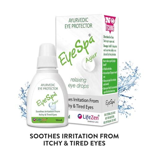 Eyespa EyeSpa Ayur - Ayurvedic Eye Drop, Relieves dryness,redness,itching,Cooling daily-use Triphala, Rose water, bhringaraj, honey (Pack of 1) -10 ML