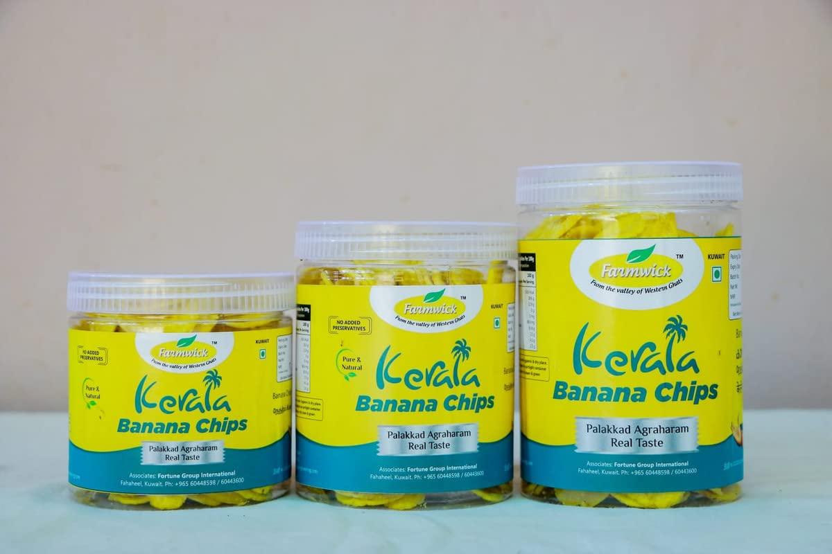 Farmwick FARMWICK\'s Natural Kerala Banana Chips - Delicious Snacks - 500 Gm (Pack of 1)