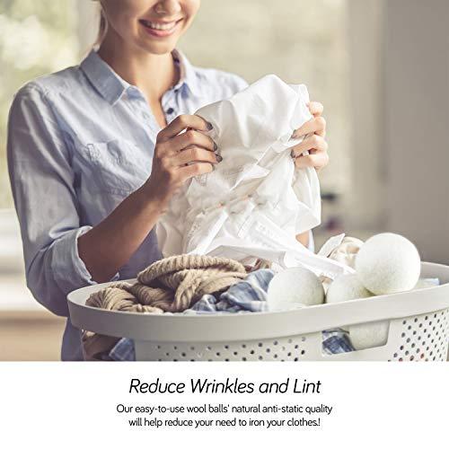 Generic ZUNASIKA Wool Dryer Balls 6 Pack, Wool Organic Fabric Softener Laundry Balls, Hypoallergenic Baby Safe & Unscented, Chemical Free to Reduce Wrinkles & Static Cling, Shorten Drying Time (4)
