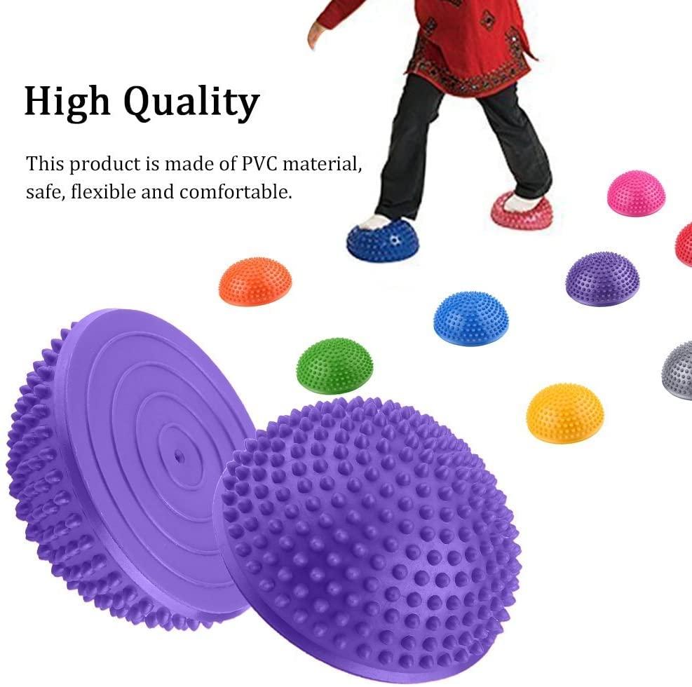 SLYK SLYK Anti-Slip Hedgehog Balance Pods,16 cm/6.5 inch Spiky Half Massage Ball for Deep Tissue Foot Muscle Therapy, Yoga, Fitness Balance Practice - 1 Piece (Assorted Colours)
