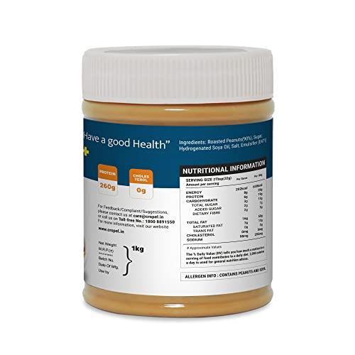 Beanut Beanut Peanut Butter Creamy is a Smart Choice From Real Roasted Pressed Protein, Non GMO, Gluten Free, Vegan And Cholesterol Free Gym, Exercise Daily Energetic-(1kg - Pack of 1)