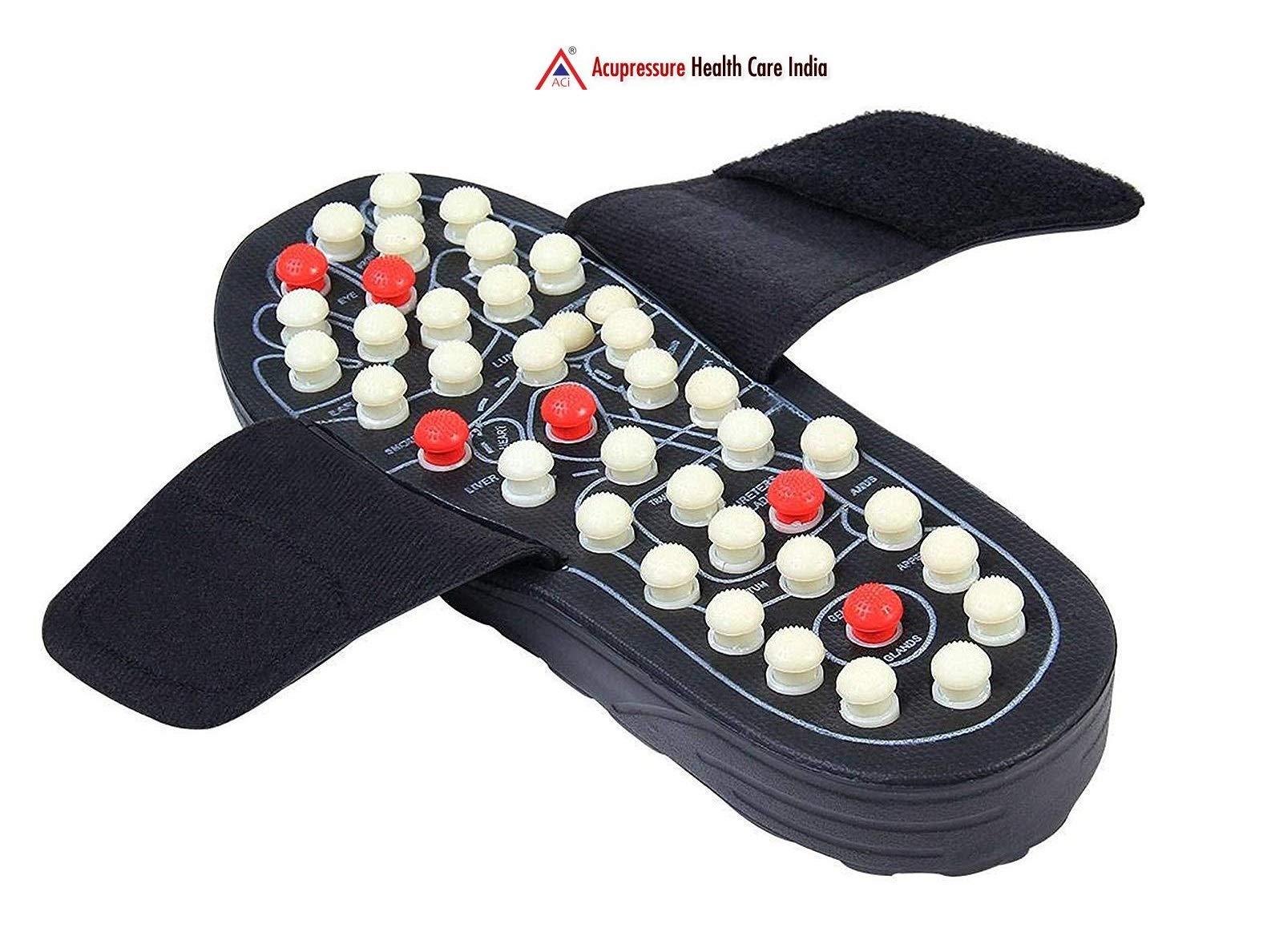 ACi ACi Accupressure Spring Accu Magnetic Therapy Yoga Slippers Paduka for Full Body Blood Circulation Natural Leg Foot Massager Relaxation Slippers For Men and Women (Unisex) (8)