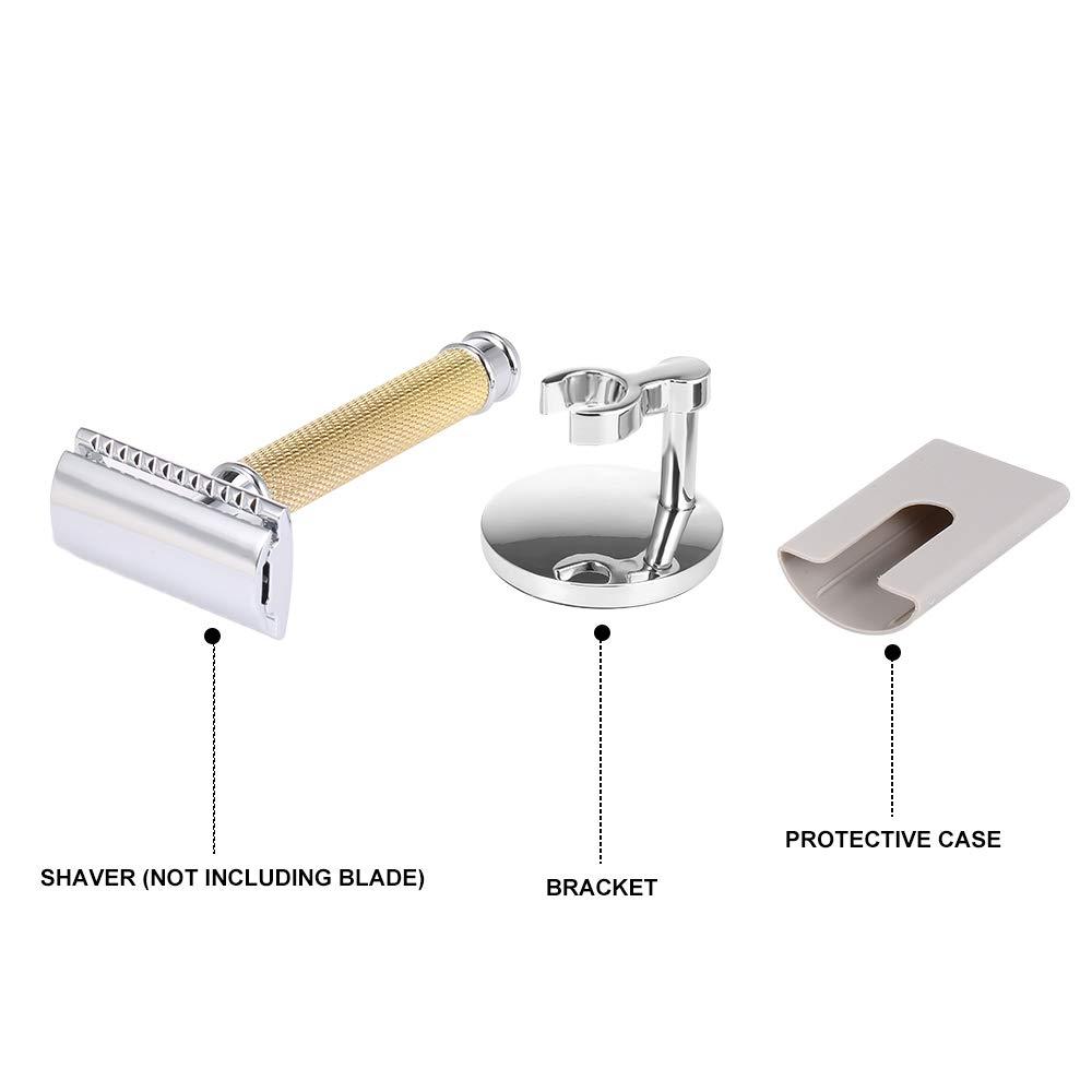 Qnotici Double-Edged Shaving Razor Set Safety Beard Razor with Shaving Razor Base tective Cover Mustache Removal Shaving Tool Fashionable Sustainable and Durable