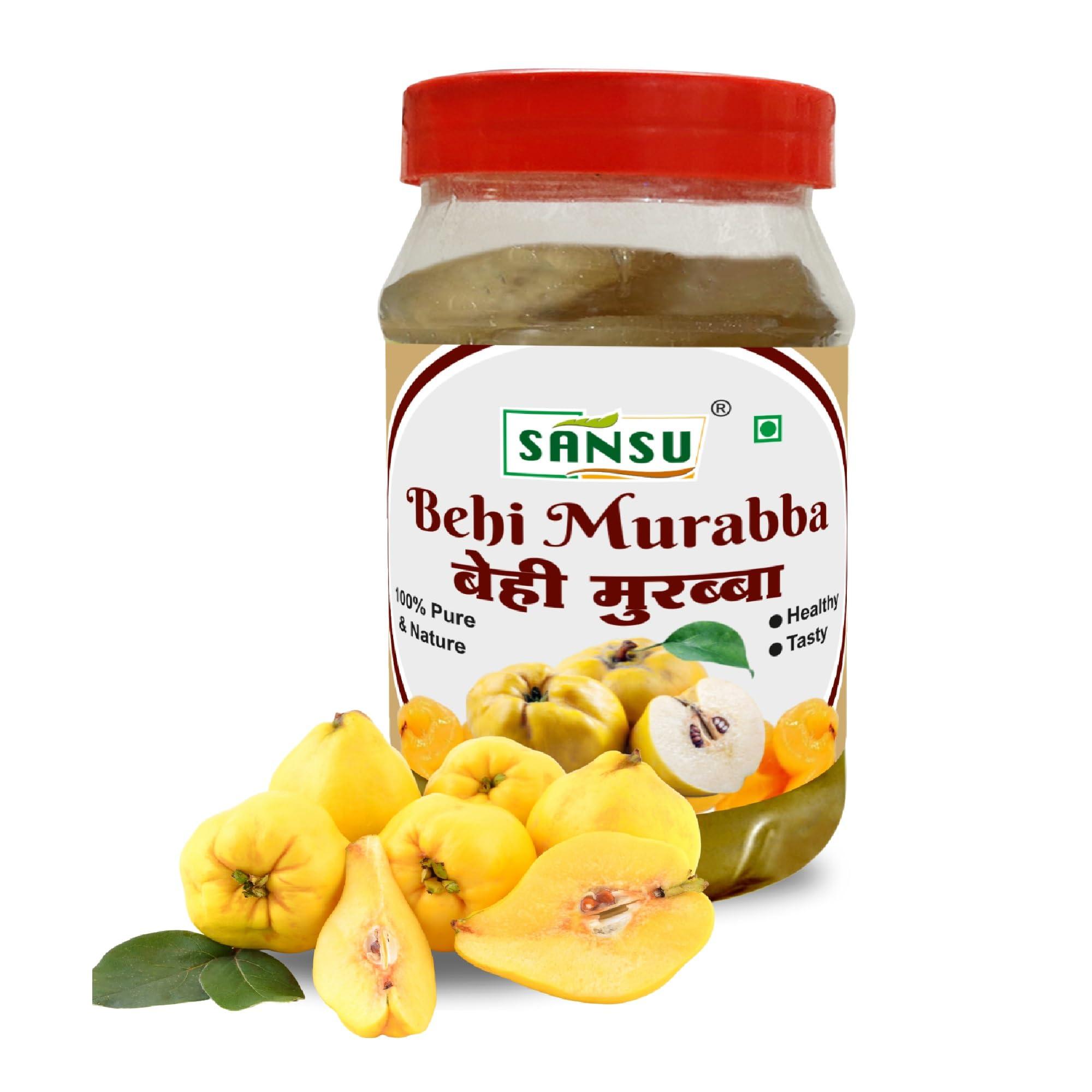 SANSU SANSU Behi Murabba \"Natural Pure Hygienic\" | Behi Murabba, Bihi Murabba, Safarjal Murabba) (Quince Murabba) with \"Raw Forest Honey | Good for Health and Immunity 1 kg