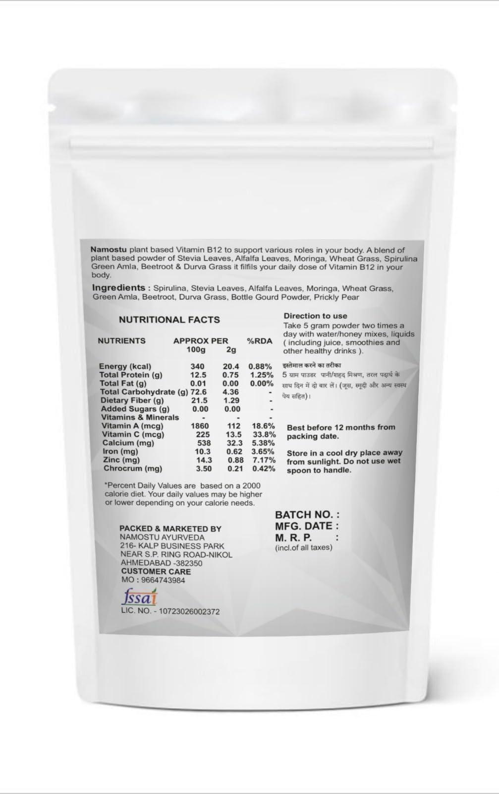 NAMOSTU AYURVEDA NAMOSTU AYURVEDA EnergizeMax Vitamin B12 Supplement Powder (50 Grams)