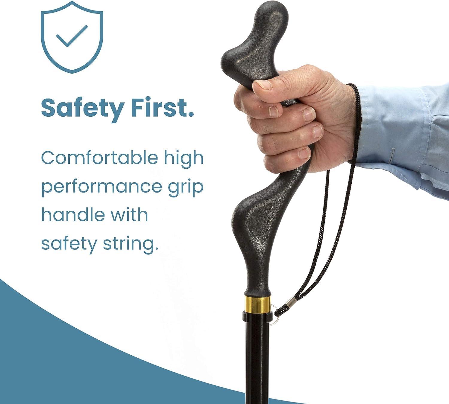 DHVYANT MART DHVYANT MART Modern Heavy Duity Foldable Walking Cane Adjustable Anti-Slip Walking Stick Ergonomic Campbell Handle Used for Seniors Balance Comfortable & Easy to Carry for Travel Pack of 1