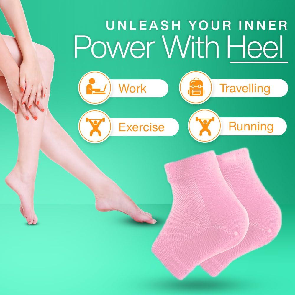 Stepify Stepify Silicone Gel Heel Socks - (Pack of 3 combo) Washable and Reusable Silicon Socks for Men & Women, Heel Pad For Heel Pain, Fore foot pad, Toe Free Heel Pad. (Pink)