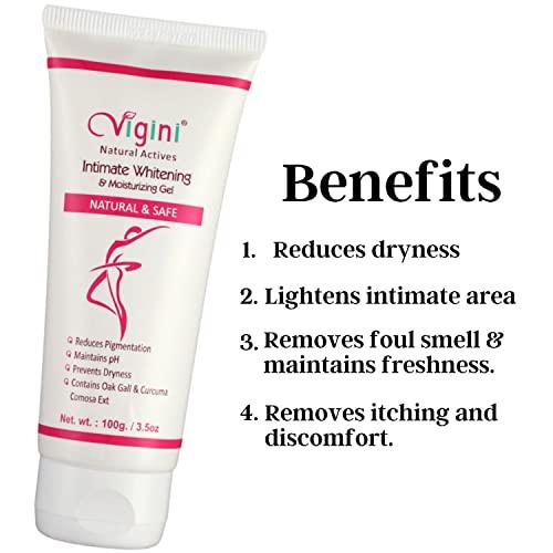 Vigini Vigini Natural Feminine Hygiene Intimate Lightening Whitening Hygiene Gel Women 100g | Wash Able Non Staining Non Itching Water Based