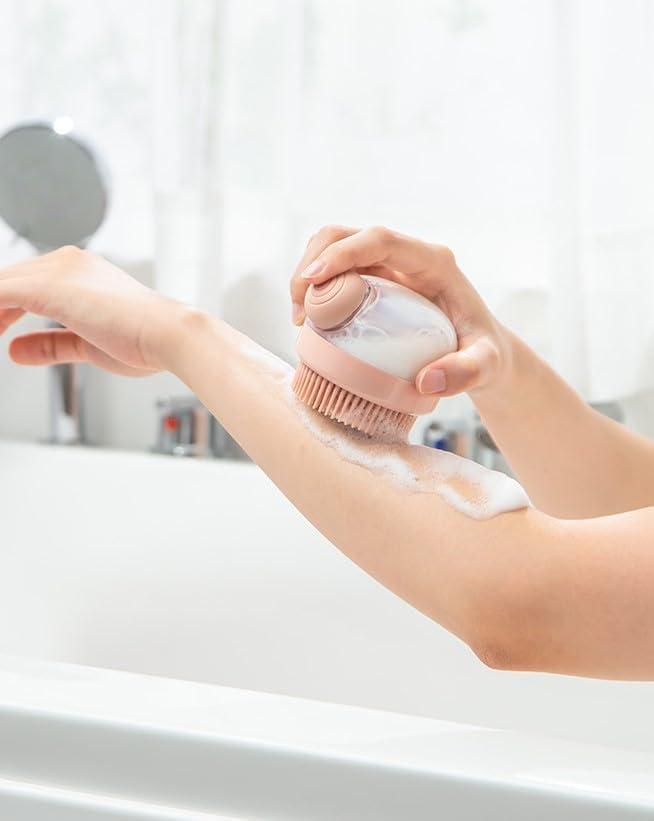 NEXO JWEL ENTERPRISE NEXO JWEL ENTERPRISE Hair Scalp Massager Exfoliator Shampoo Brush with Silicone Bristles Body Wash Soap Dispenser Soft Bristles