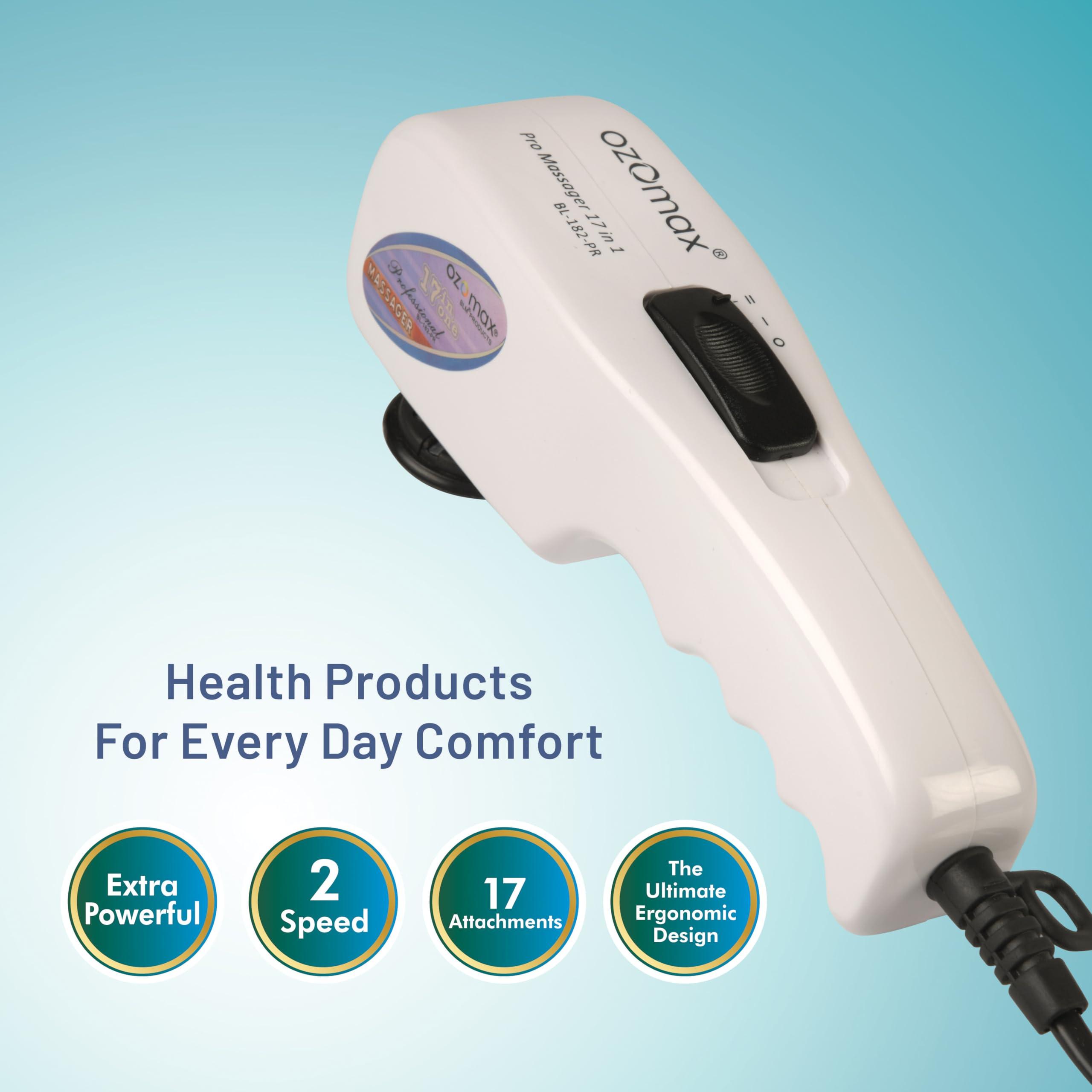 Ozomax OZOMAX Pro Massage Apparatus 17 in 1 - Advanced Relaxation & Relief System with 17 Attachments