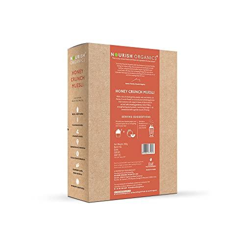 Nourish Organics Nourish Organics Honey Crunch Muesli, 300g Pack | Healthy and Nutritious Breakfast Cereals with Whole Nuts | No Refined Sugar | Clean Label