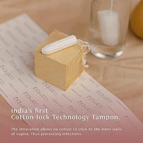Cambio cambio 100% Organic Cotton Tampons, 16 Pieces, GOTS Certified, FDA Approved, Dermatologically Tested, Rash Free, Biodegradable (Super)