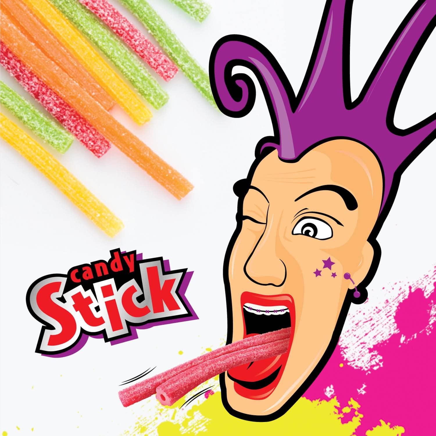 Sour Punk Sour Punk Mix Chewy Candy Jelly Sticks 40g X 24Pcs (Strawberry, Apple, blueberry & Cola)