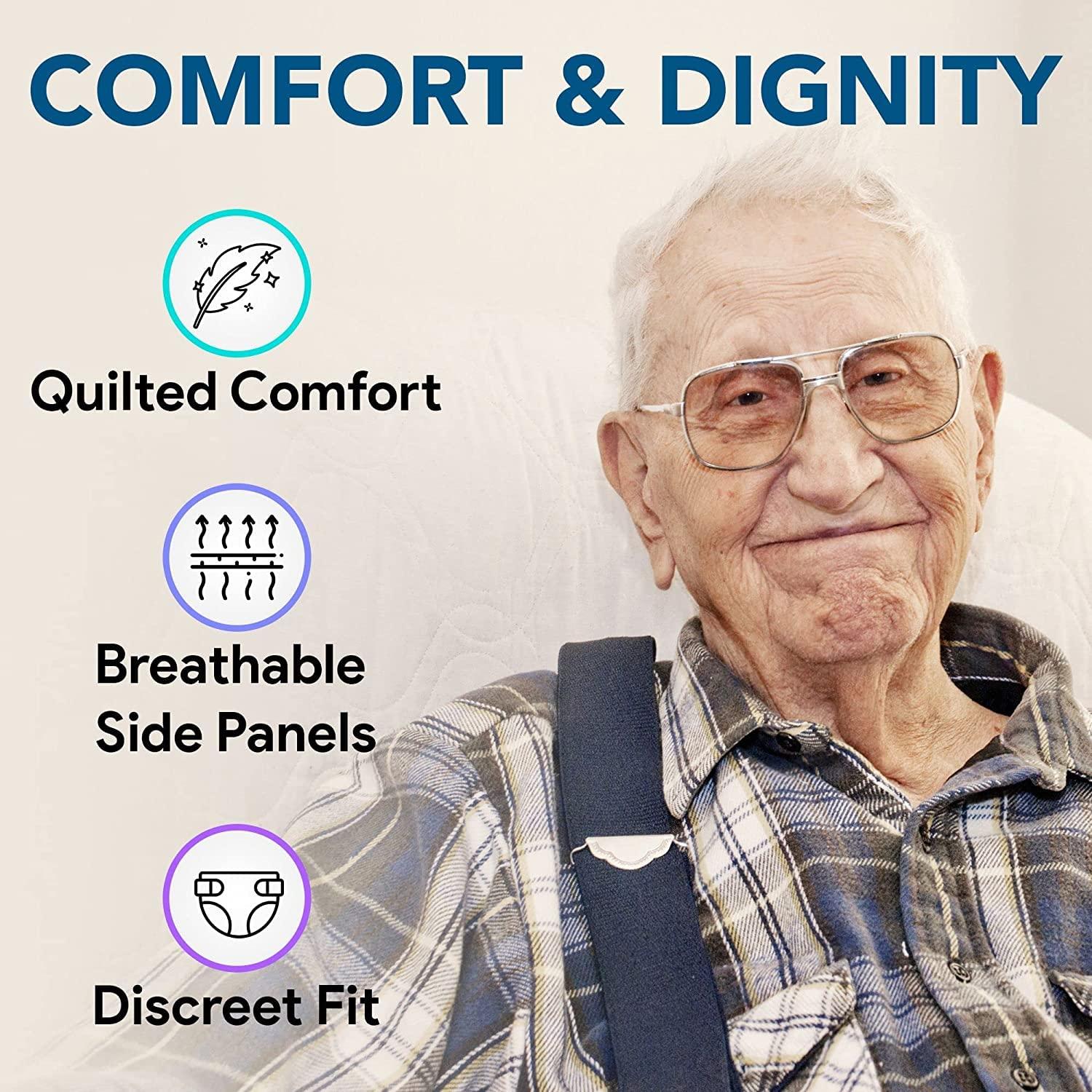 Tinkle Tinkle Adult Diaper Tape Style, Adult Diaper Large Size, Waist (101-140cm, 40\"-55\"), Odour Control, Unisex with Wetness Indicator, Leakproof, Super Absorbent, Overnight Protection, (10 Count)