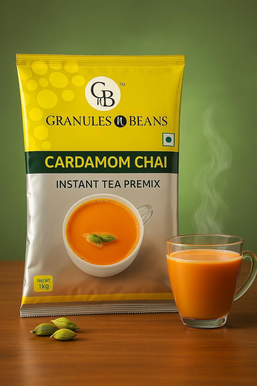 GnB GRANULES n BEANS GnB GRANULES n BEANS Cardamom Assam Chai Instant Tea Premix - 1Kg