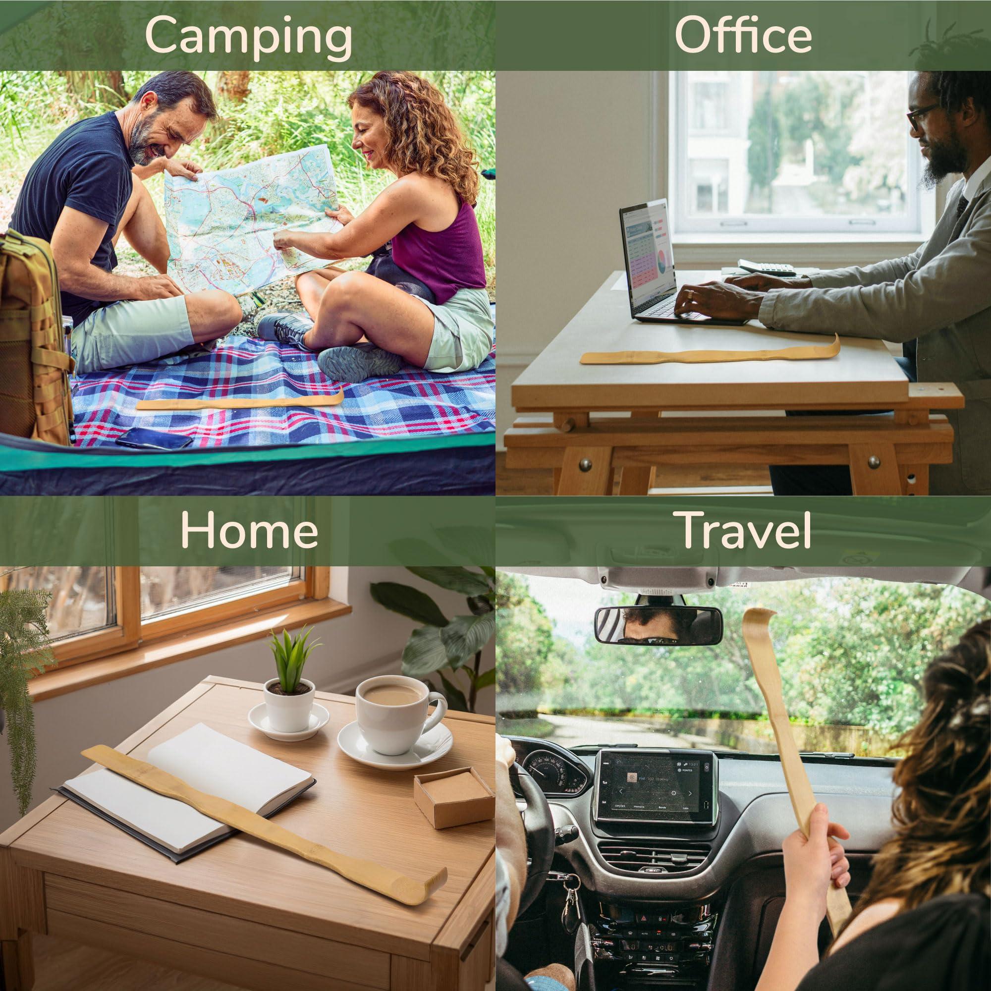 BambooMN BambooMN 17 Inch Bamboo Wooden Back Scratchers Shoe Horn for Itchy Stress Relief, 1 Piece