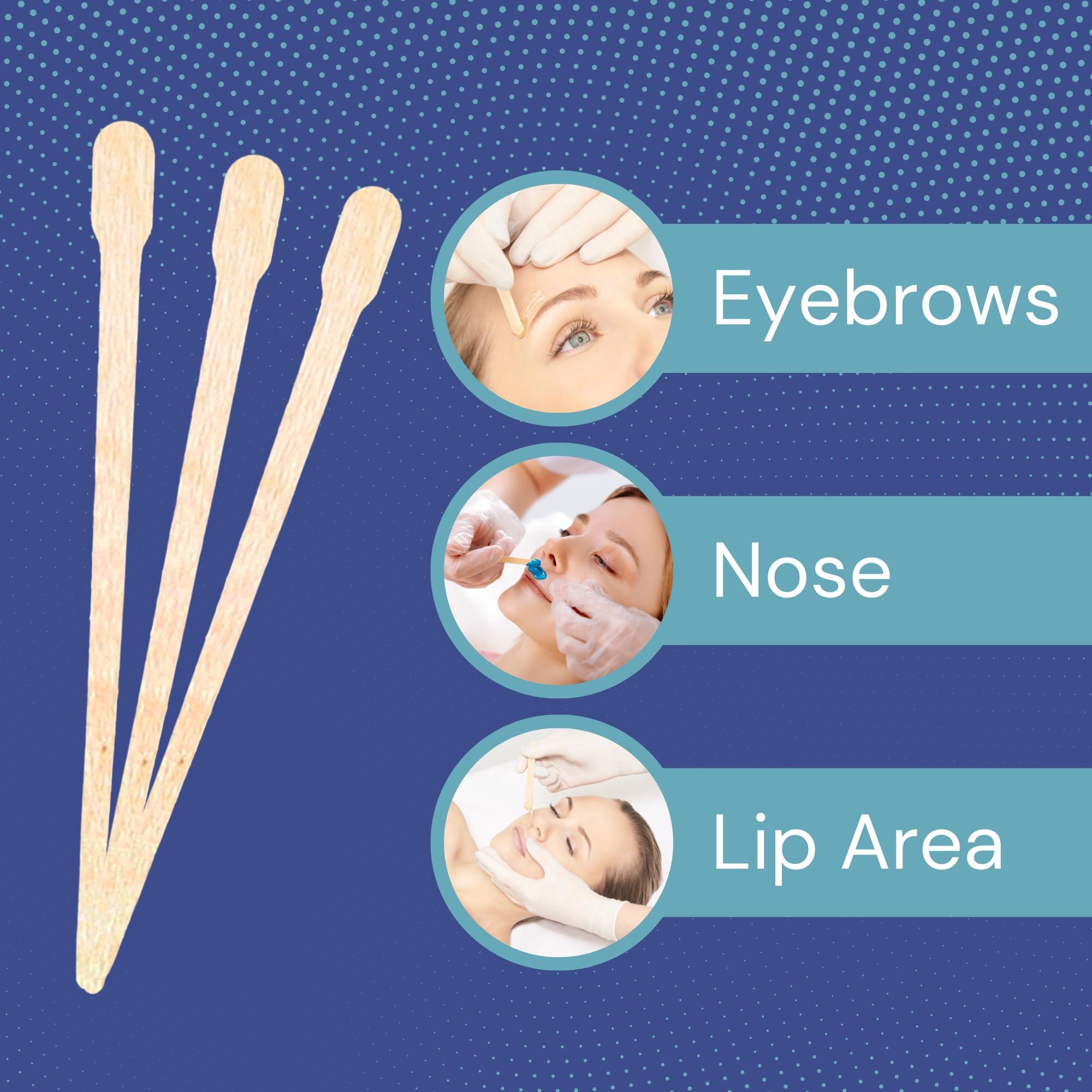 300- 300- Pieces EXTRA SMALL WAXING STICKS Wax Applicator Craft Sticks for Hair Removal Eyebrow Wood Spatulas Applicator, Size: 3-1/2' x '